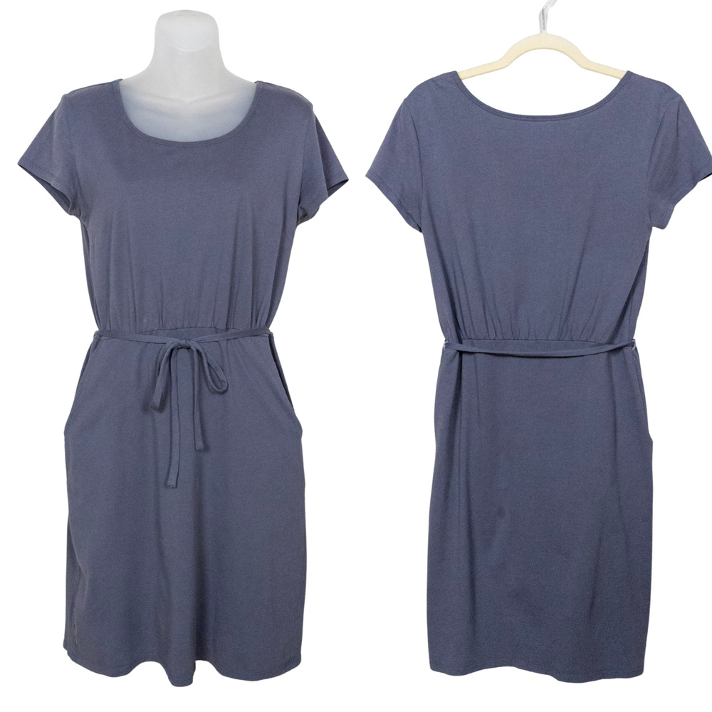 PACT Apparel Grey Dress Super Soft Organic Cotton Scoop Neck Women's Small